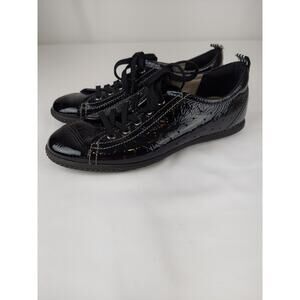 ECCO Women's Spin Black Patent Leather Lace Up Sneaker Size 7